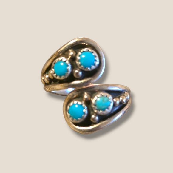 other Jewelry - Turquoise Twin-Set Sterling Wrap Ring - Blue